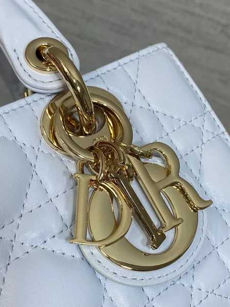 Dior Small Lady D‑Joy Bag 19 In Light Blue Gold Hardware product view 3