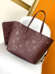Louis Vuitton Neverfull MM Bag — Burgundy Embossed Monogram product view 8