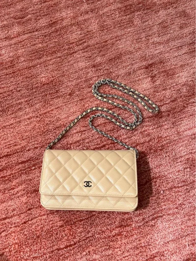 ChanelCaviar Quilted Wallet on Chain Woc Beige Bag product view 7