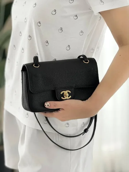 Chanel Mini Flap Grained Black Bag product view 3