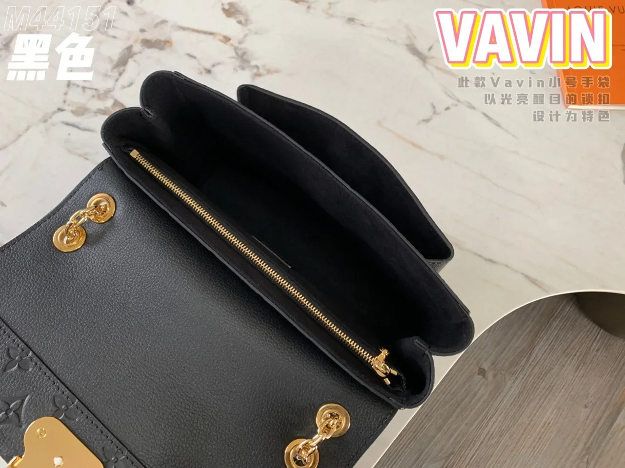 Louis Vuitton Vavin Monogram Black With Lock Gold Handbags 25x18x10cm product view 4