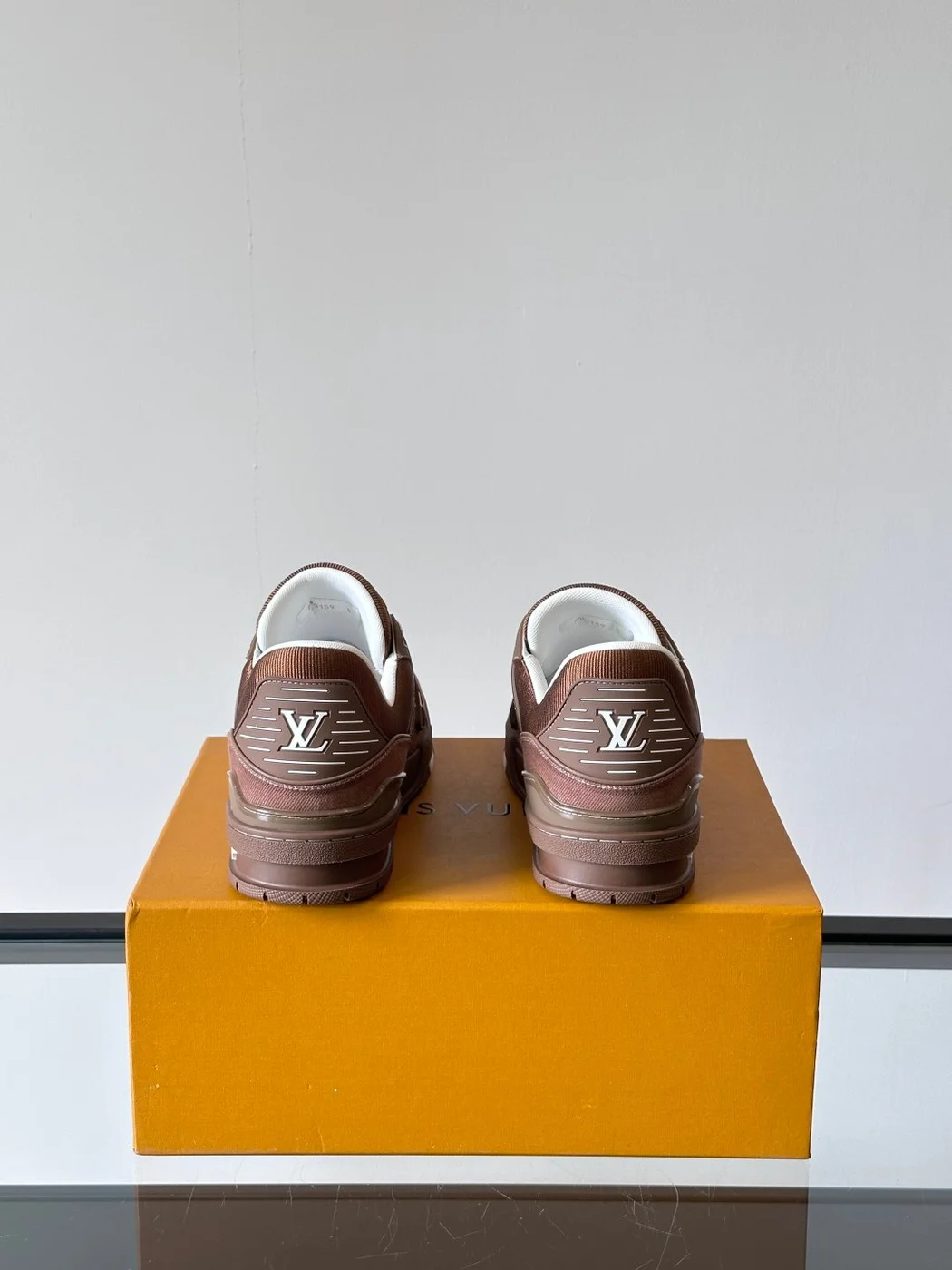 Louis Vuitton Men Brown Suede Leather Sneakers product view 5