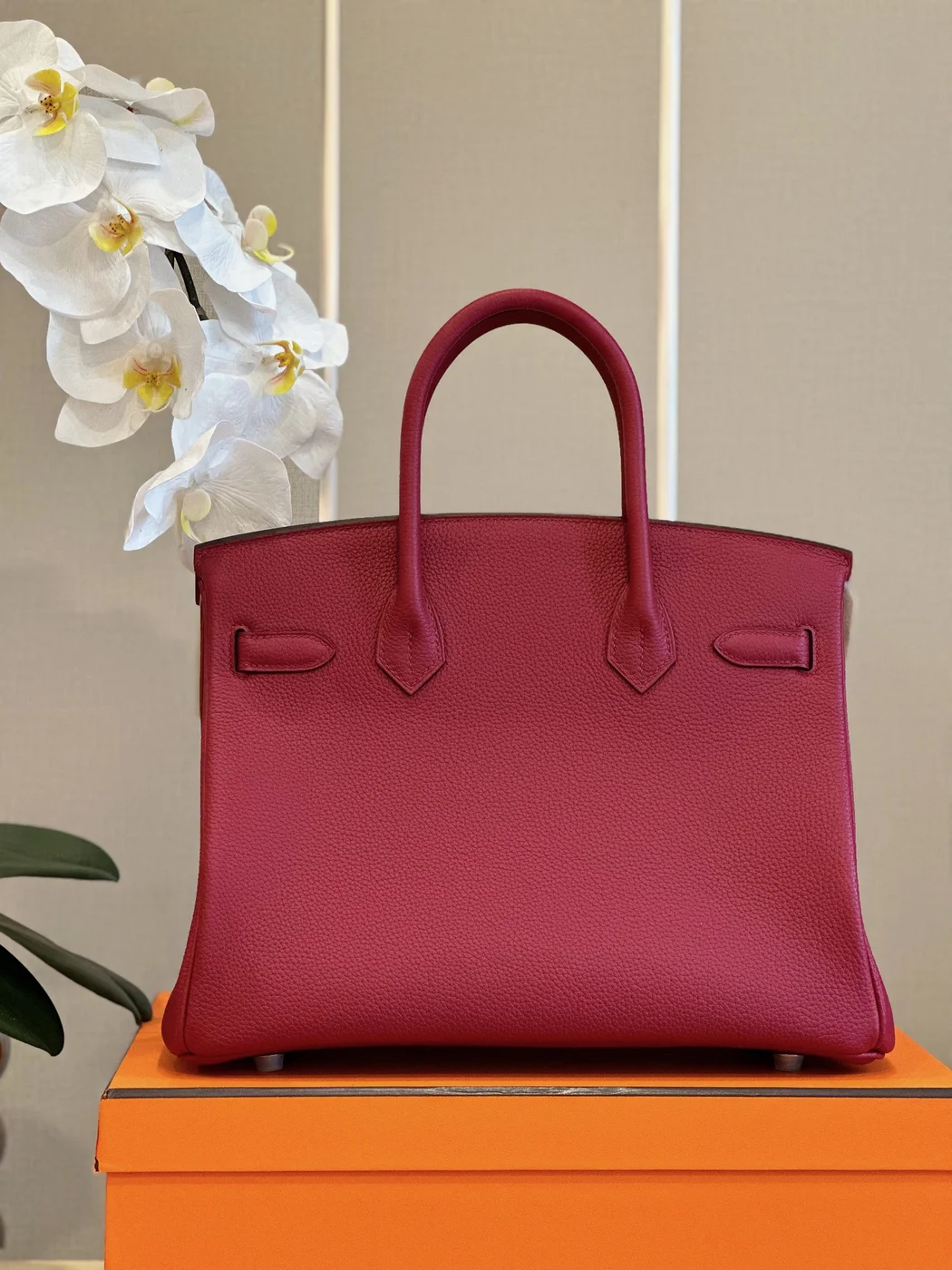 Hermès Birkin 30 Burgundy Palladium Hardware Bag product view 2