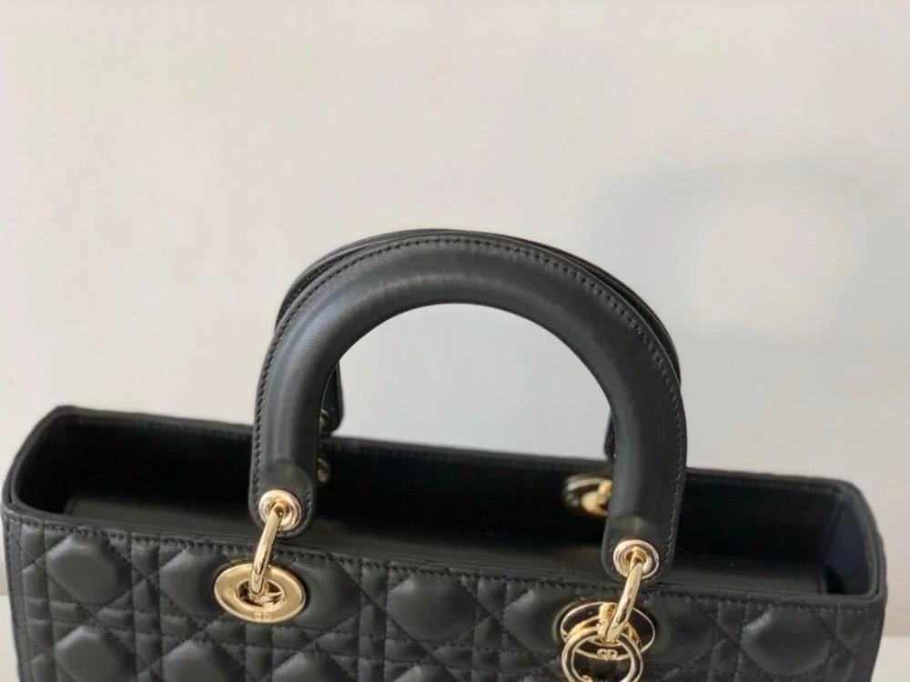 Dior Lady Black Gold Hardware (Large size) Bag product view 2