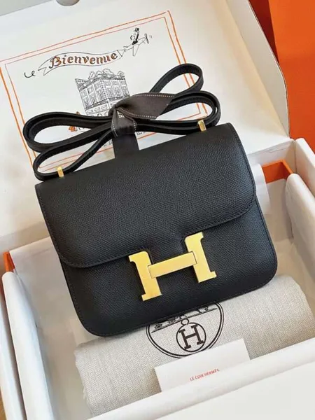 Hermès Constance Bag Epsom Gold Black Handbags 19 cm product photo