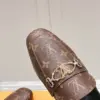Louis Vuitton Women Brown Leather Mules — Metal-Bar Loafer Style product view 6