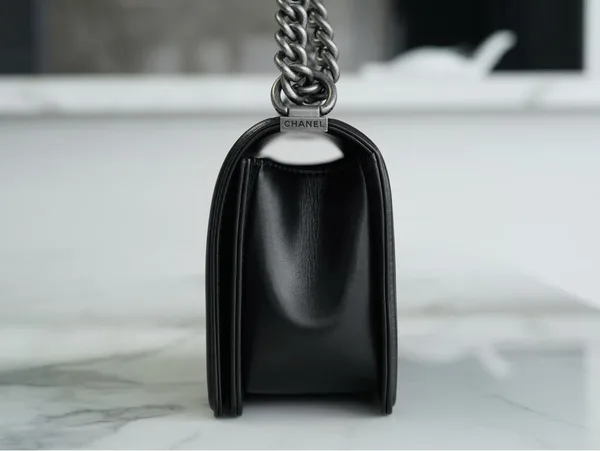 Chanel Boy Medium Black Silver Hardware Bag product view 3