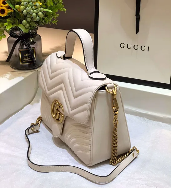 Gucci Marmont Top Handle Handbag White 27 cm product view 7