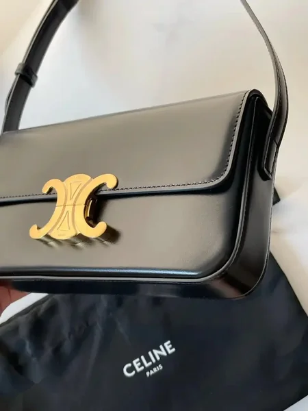 Celine Triomphe Black Smooth Leather 20 cm Bag product view 2