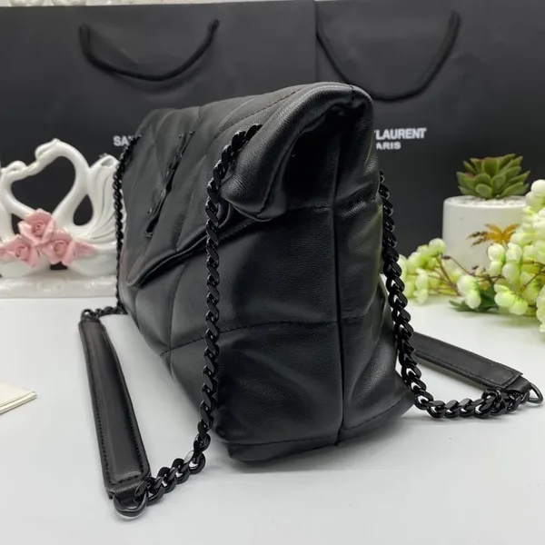 Saint Laurent Small Loulou Puffer shoulder bag in black with Chain Strap product view 5