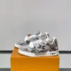 Louis Vuitton Men White And Gray Snakeskin Leather Sneakers product view 3