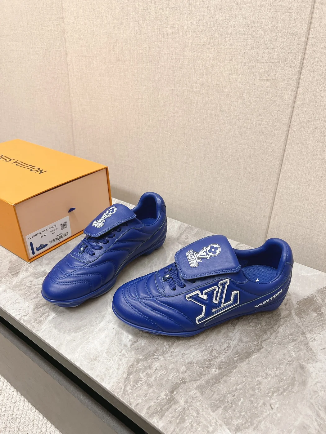 Louis Vuitton Women Blue Leather Sneakers product view 3