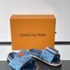 Louis Vuitton Men Blue Denim Slides product view 5
