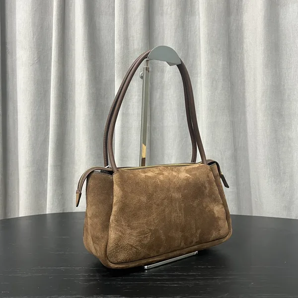 Prada Brown Medium Suede Shoulder Bag product view 2