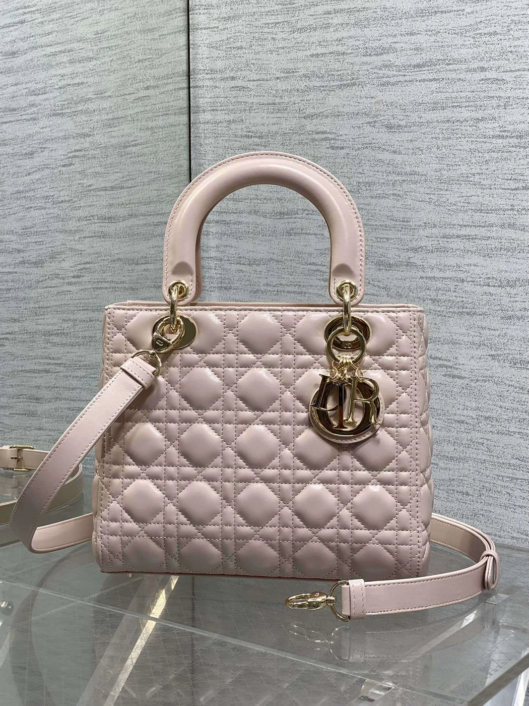 Dior Lady Pink with Gold Hardware – Medium Bag product view 1