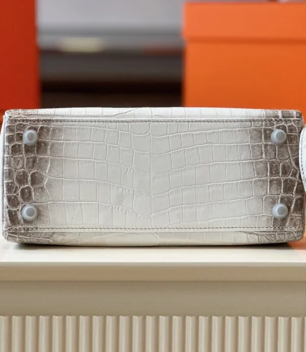 Hermès Kelly 25 Himalaya Albino Crocodile Leather Palladium Hardware Bag product view 8