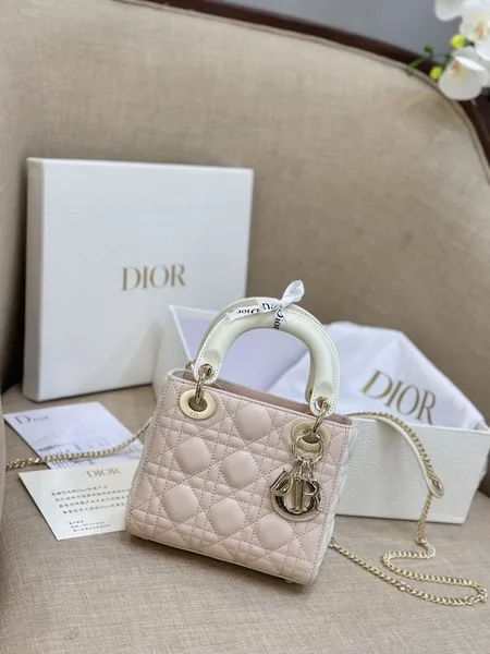 Dior Lady Mini Handbag for Women Pink Cowhide 18 cm product view 6