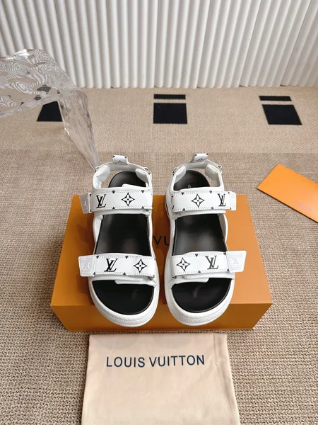 Louis Vuitton Women White Synthetic Strap Sandals product photo
