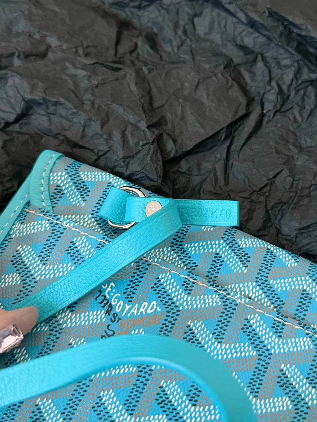 Goyard Chevron Tote Bag Bright Blue product view 7