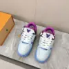 Louis Vuitton Women Sneakers — White and Light Blue with Purple Collar product view 4