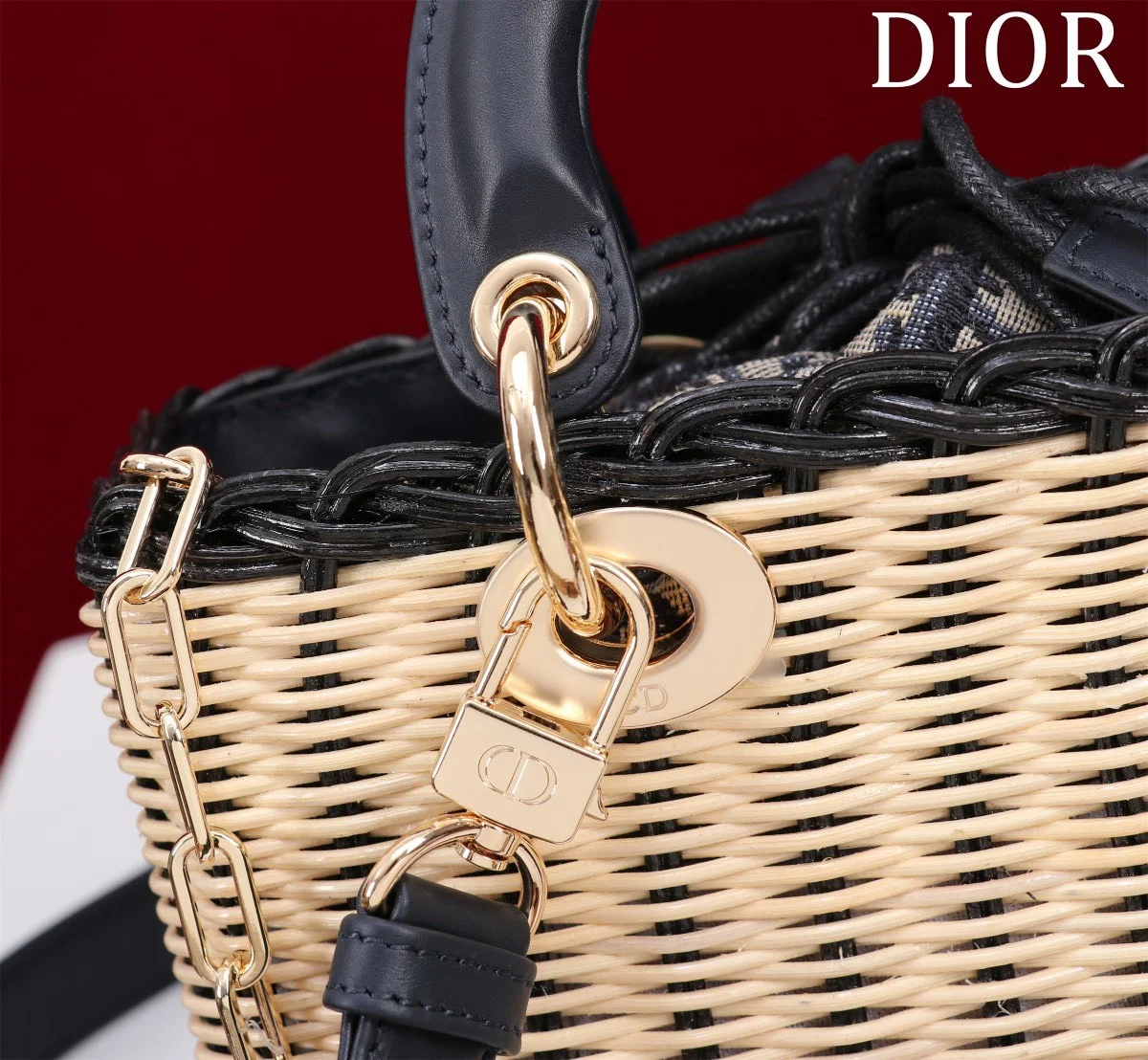 Dior Wicker Top-Handle Bag, 22 cm product view 4