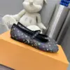 Louis Vuitton Women Black Leather Multicolor Monogram Mary Jane Flats product view 3