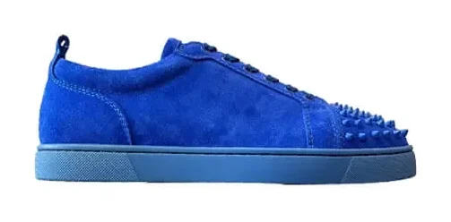 Christian Louboutin Louis Junior Spikes Suede-Effect Sneakers Blue product photo