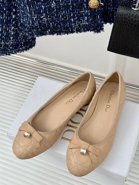 Dior Ballerina Flats in Nude Quilted Cannage Calfskin product view 2