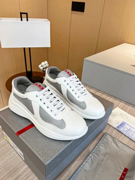 Prada America’s Cup Sneakers in White Rubber and Bike Fabric product view 7
