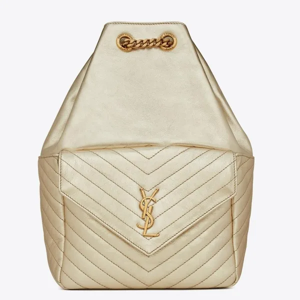 Saint Laurent Joe Backpack In Gold Lame Leather product photo