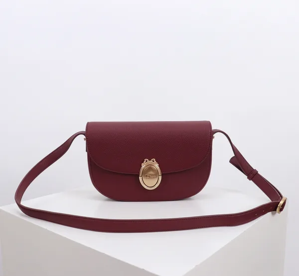 Medium Dior Médaillon Flap Bag — Burgundy product photo