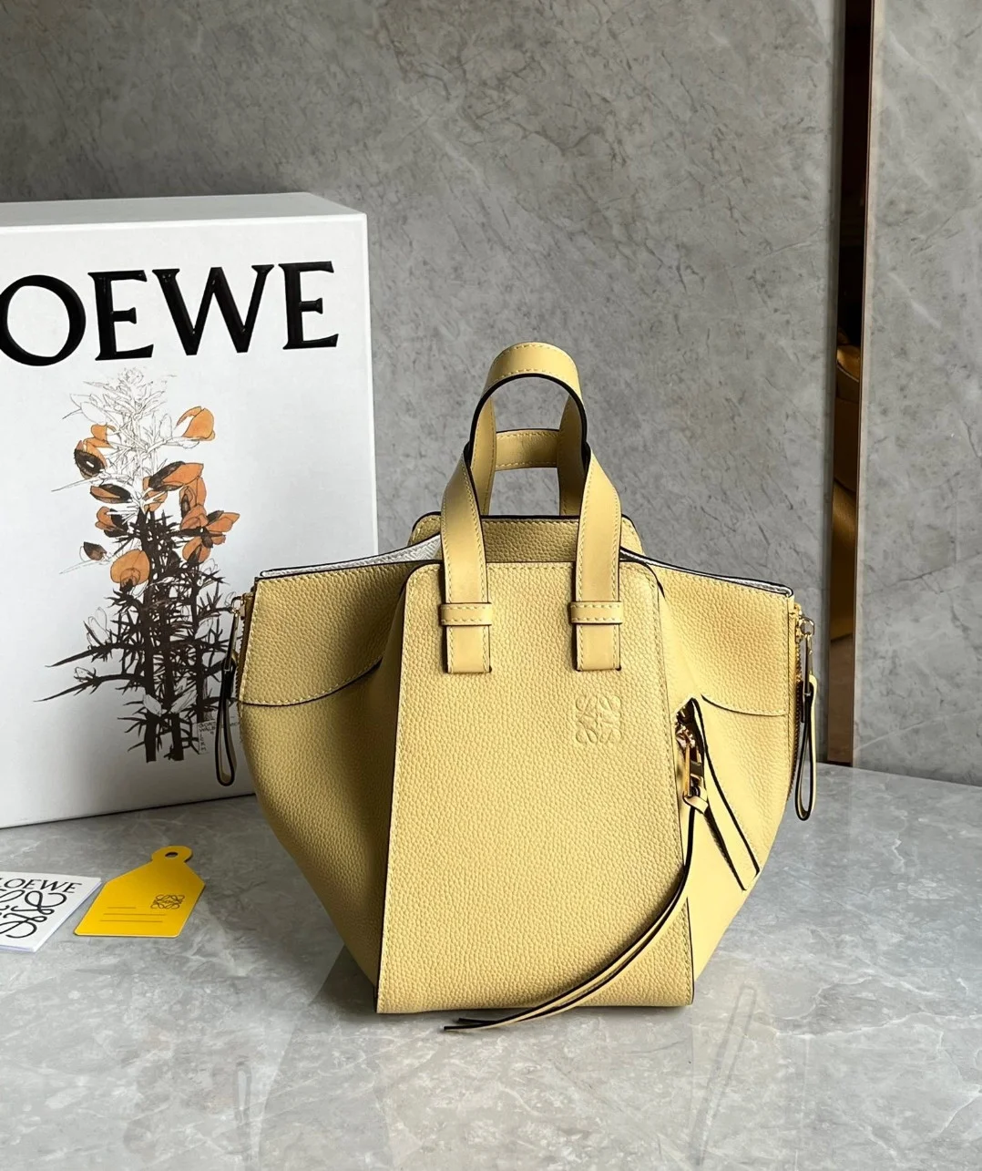 Loewe Compact Hammock Bag in Dark Butter Grained Calfskin product view 6