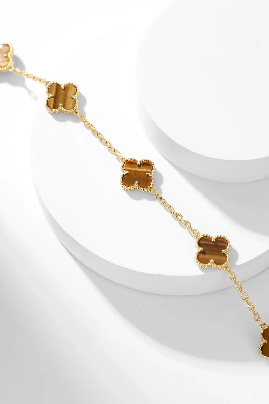 Van Cleef & Arpels Alhambra Brown Ten-Motif Gold-Tone Necklace product view 4