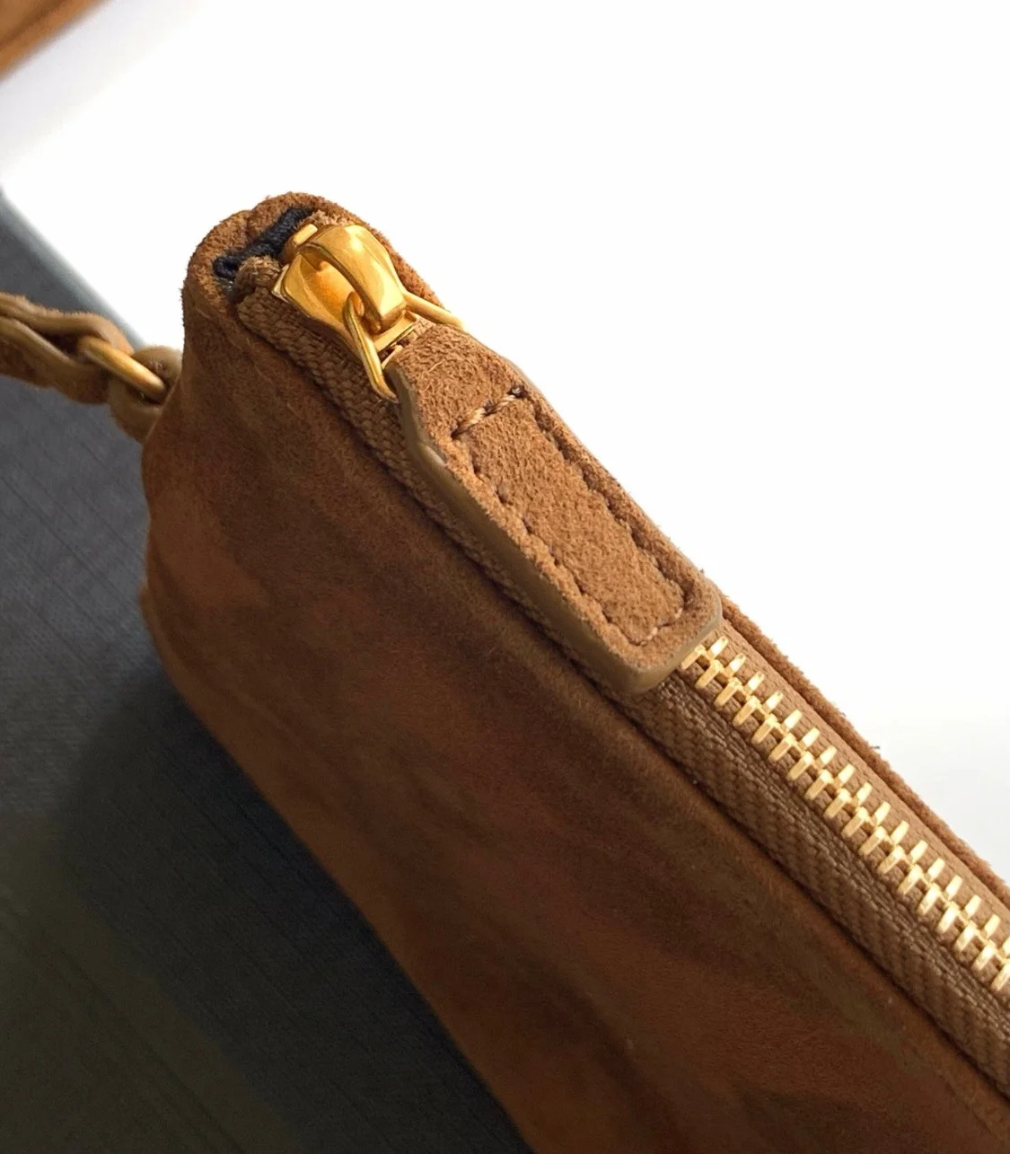 Saint Laurent Amalia Shouler Bag in Brown Suede Calfskin product view 8