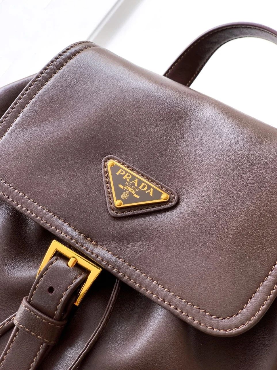 Prada Explore Medium Backpack in Sienna Nappa Leather product view 7