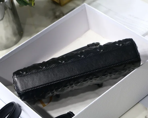Dior Lady D-Joy Medium Bag In Black Calfskin with Diamond Motif product view 10