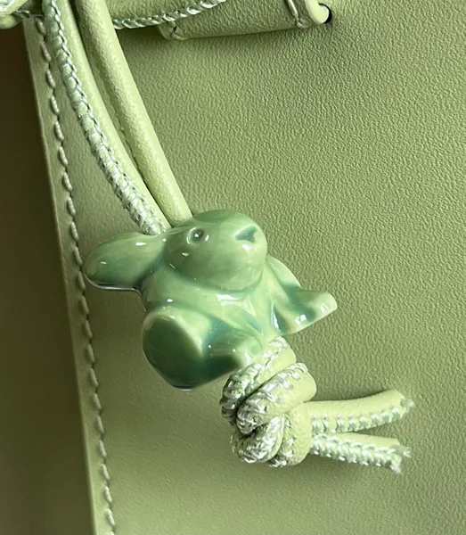 Loewe Compact Hammock Bag in Lime Green Satin Calfskin product view 6