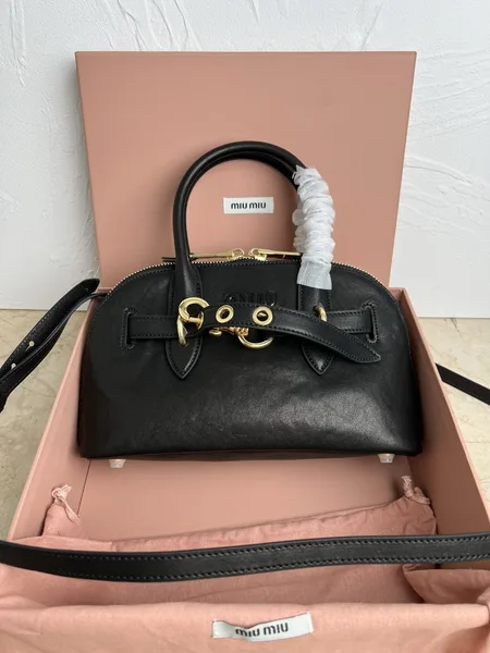 Miu Miu Aventure Small Top-handle Bag in Black Nappa Leather product view 3