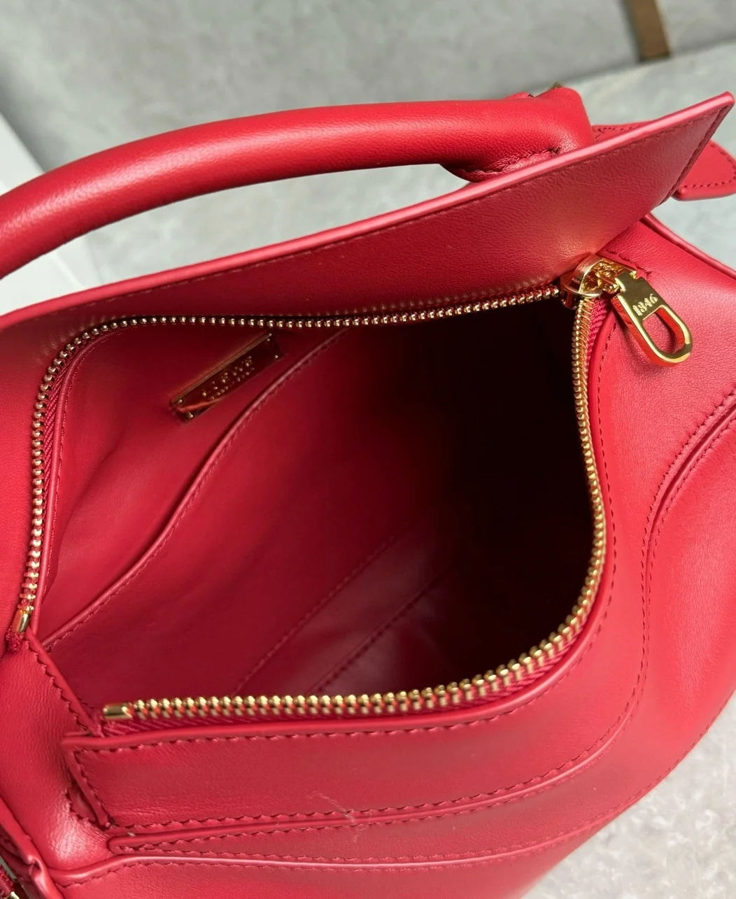 Loewe Featherlight Puzzle Small Bag in Red Nappa Lambskin product view 8