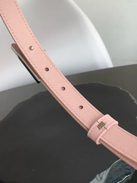 Prada Triangular Buckle Belt 25MM in Pink Saffiano Leather product view 7