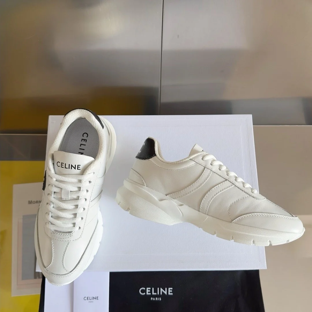 Celine Women’s Runner CR-02 Low-top Sneakers in White Leather product view 6
