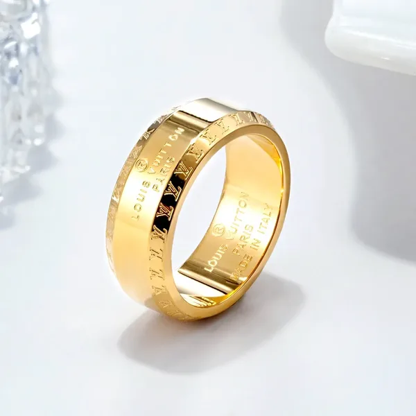 Louis Vuitton Engraved Wide Band Ring Gold-Tone product photo