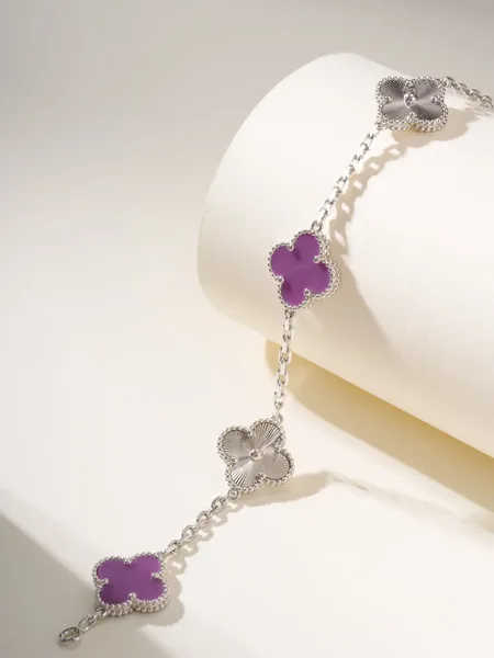 Van Cleef & Arpels Alhambra Purple Clover and Silver-Tone Knot Bracelet product view 2