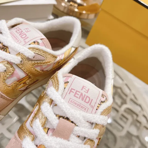 Fendi Match Pink Leather Sneakers product view 9