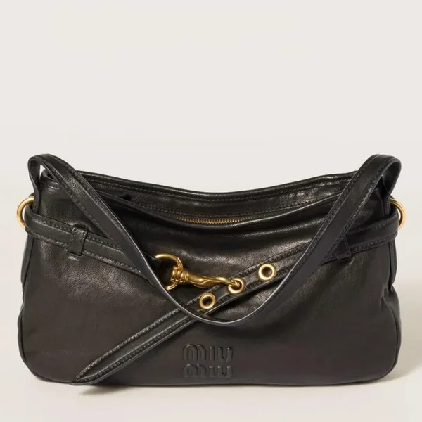 Miu Miu Aventure Small Shoulder Bag in Black Nappa Leather product photo