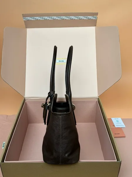 Miu Miu Aventure Large Tote Bag in Briarwood Nappa Leather product view 2