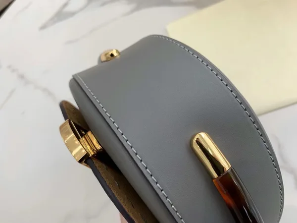 Fendi Moonlight Saddle Bag In Grey Calfskin product view 7