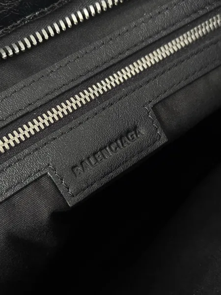 Balenciaga Le City Medium Bag in Black Arena Lambskin product view 10