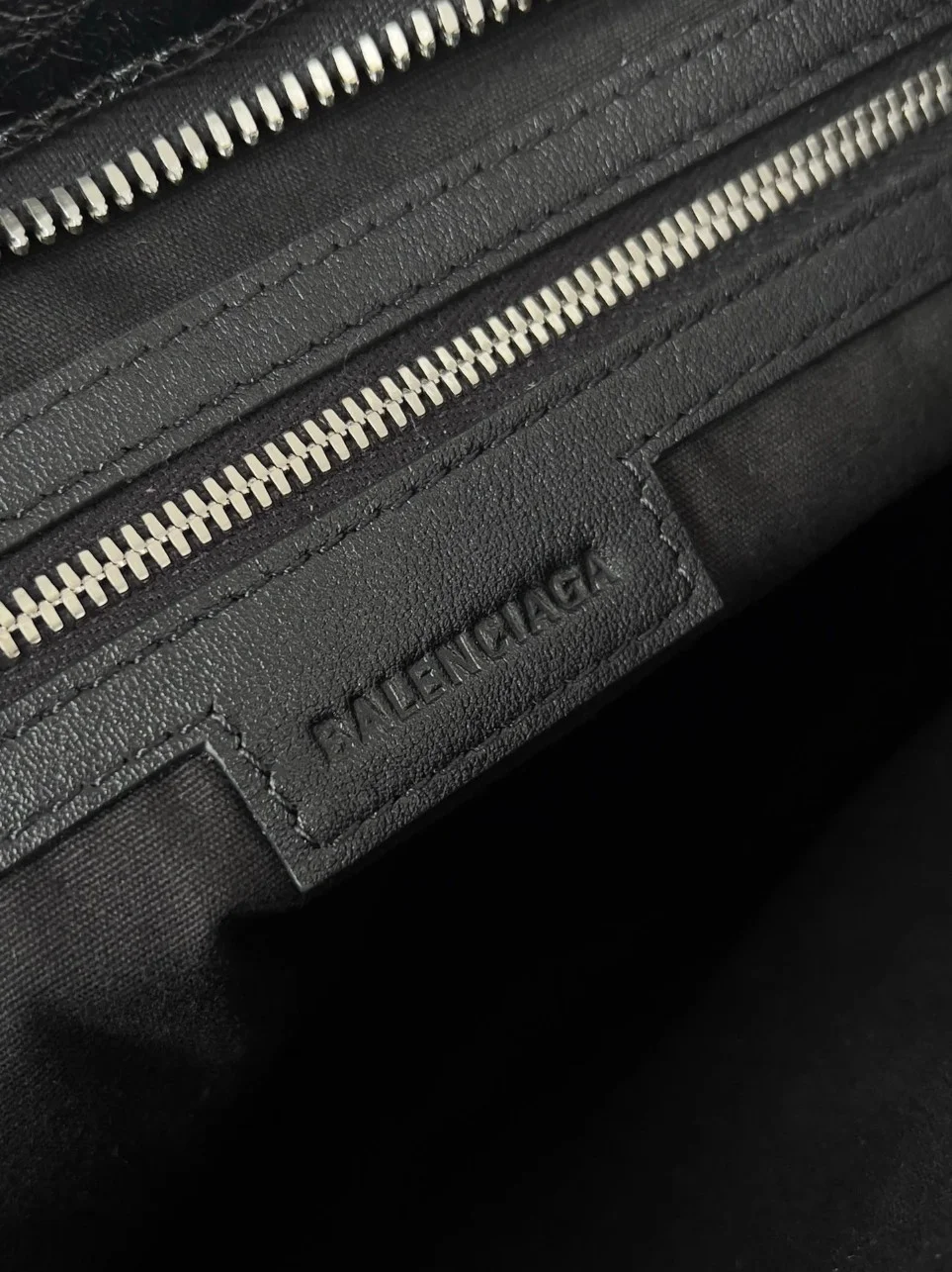 Balenciaga Le City Medium Bag in Black Arena Lambskin product view 10