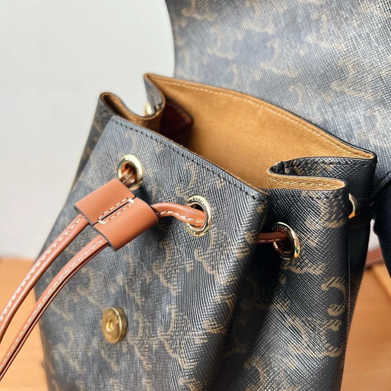 Celine Bonnie Backpack in Triomphe Canvas and Calfskin product view 14